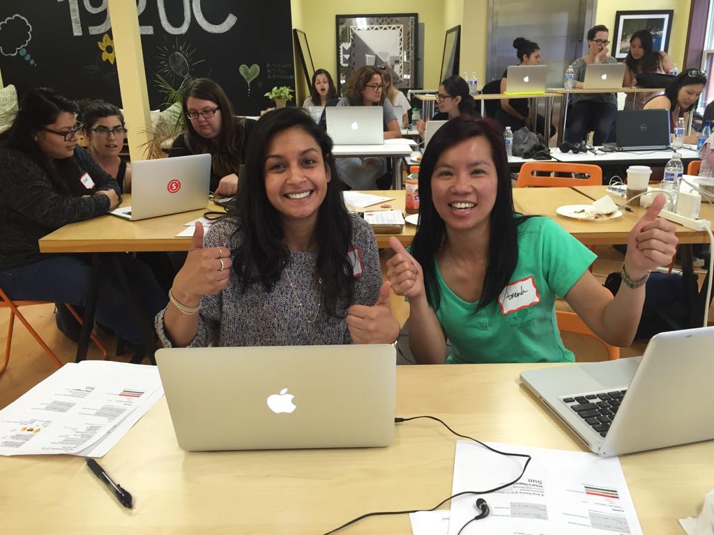 Happy students at workshop